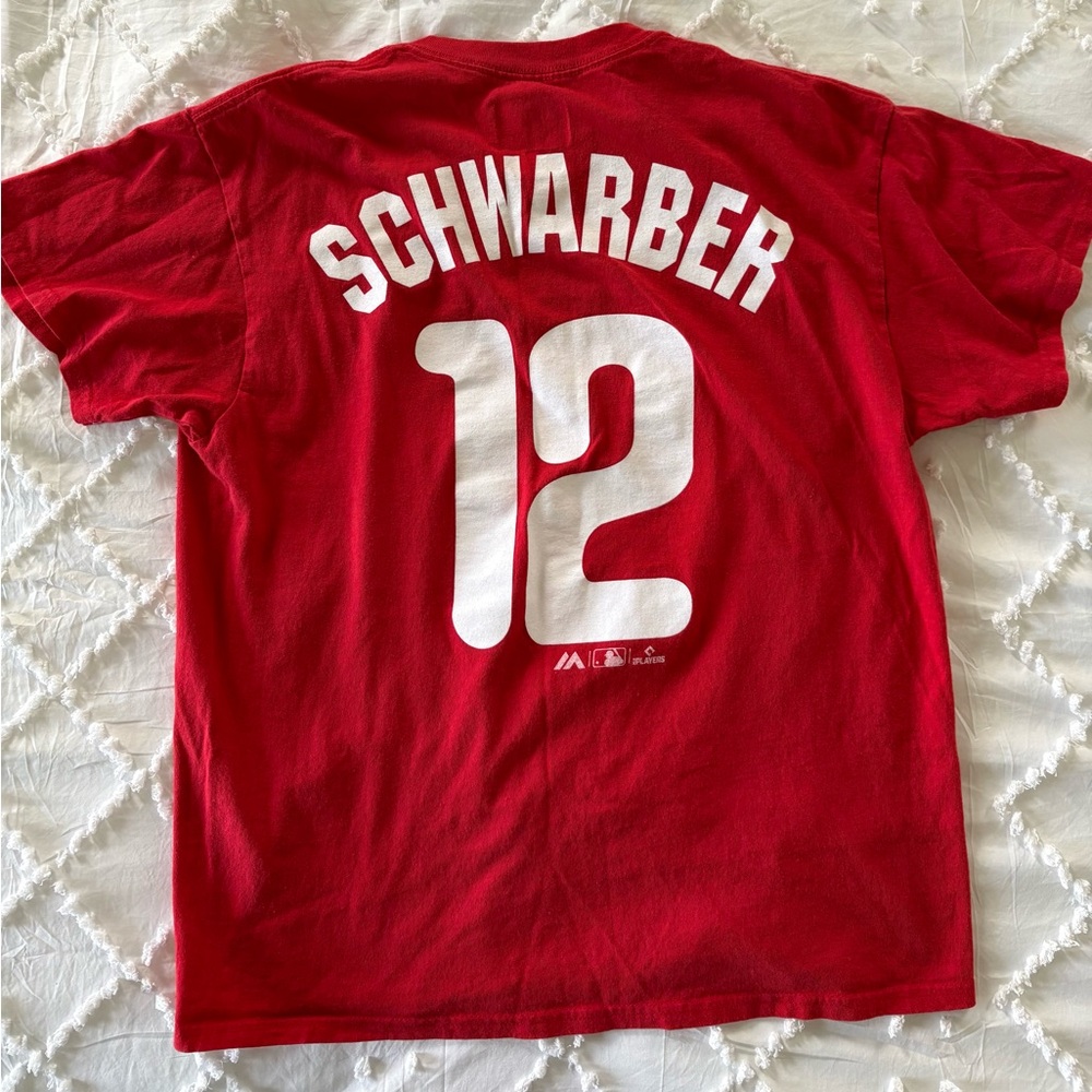 Philadelphia Phillies Red Kyle Schwarber #12 Men's Short-Sleeve Tee red large